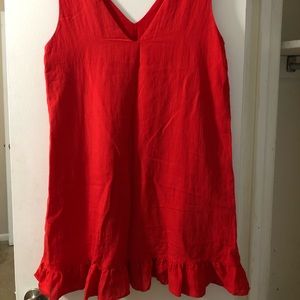 Loose fit, red sundress, sleeveless